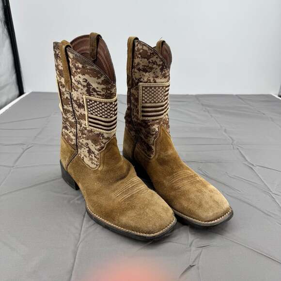 Ariat Other - Ariat Patriot Camo US Flag Square Toe Western Boots Size 10D